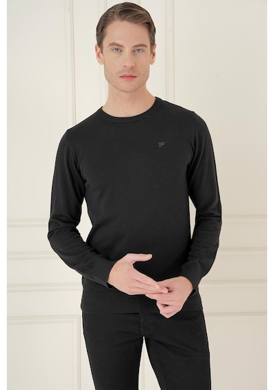 Efor Tr 875 Slim Fit Siyah Klasik Triko Siyah