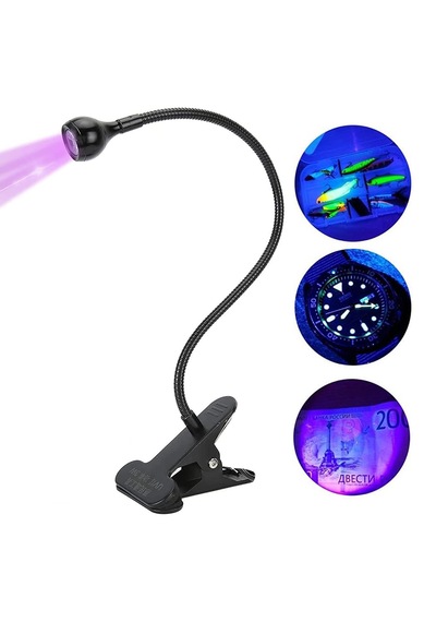 Powermaster Uv Mor Işık - Yapışkan Kurutma Lambası Esnek Masa Lambası 3 Watt