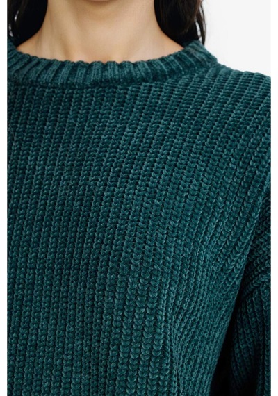 Defacto Regular Fit Bisiklet Yaka Şönil Kazak C6227ax25cwgn744 Yeşil-gn744