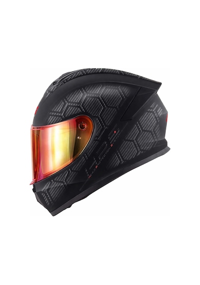 Gıvı 50.x Snake Mat Karbon Kask Kırmızı Vizör Tek Renk