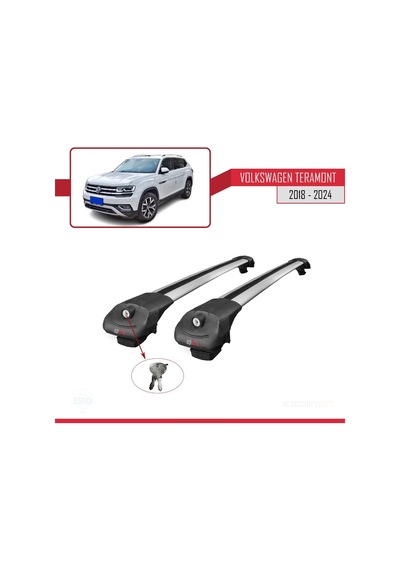 Volkswagen Teramont 2018 Ve Sonrası İle Uyumlu Ace-1 Ara Atkı Tavan Barı Gri