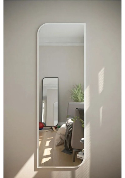 Nice Boy Aynası 120x40 Konsol Aynası, Dresuar Aynası, Asimetrik Ayna 120 X 40 Beyaz Anthomeno8b Beyaz