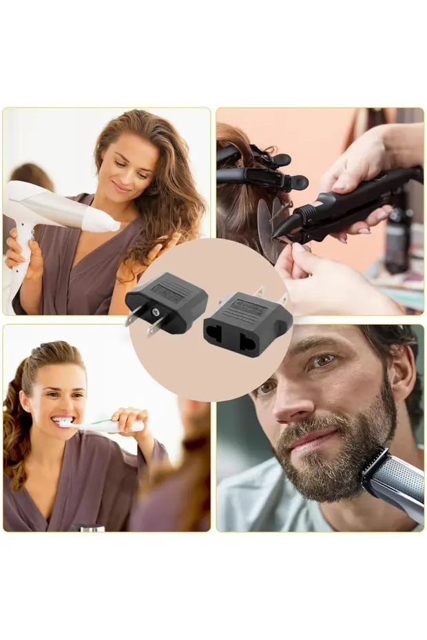 10 Adet Avrupa Amerikan Priz Dönüştürücü Türk Amerikan Fiş Adaptörü Fiş Çevirici 2 Pinli Uç Abd Plug Siyah