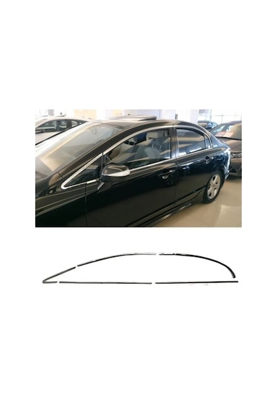 Honda Civic Fd6 Cam Çerçevesi Kenar Çıtası Krom Tamtur 2006 2011