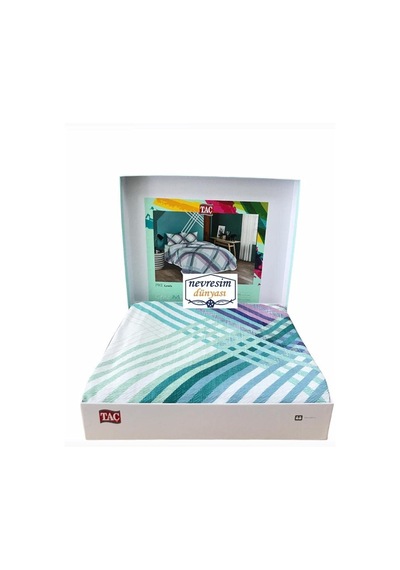 60249676 Lewis Tek Kişilik Pike Takımı, Mint Çok Renkli
