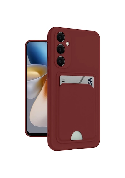 Samsung Uyumlu Galaxy S24 Plus Kelvin Kartvizitli Silikon - Bordo Renkli