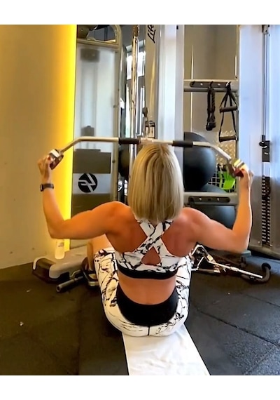 Lismina Mermer Desen Sırtı Tek Kalın Çapraz Askılı Spor Büstiyer - Sporcu Sütyeni Beyaz - Siyah