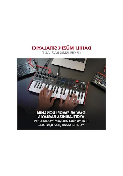 2As Usb Mıdı Klavye Kontrolörü, 37 Tuş İle Müzik Prodüksiyonuna Hazır Açık Antrasit