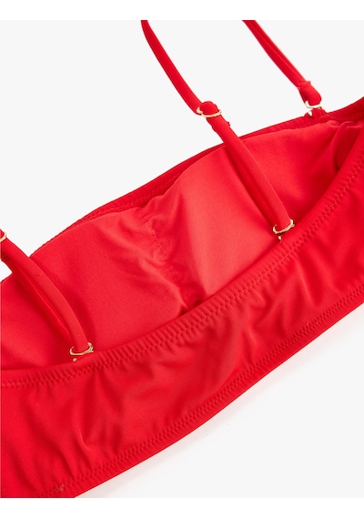 Koton Çıkarılabilir Askılı Straplez Bandeau Bikini Üstü Kırmızı 6sak10159mm