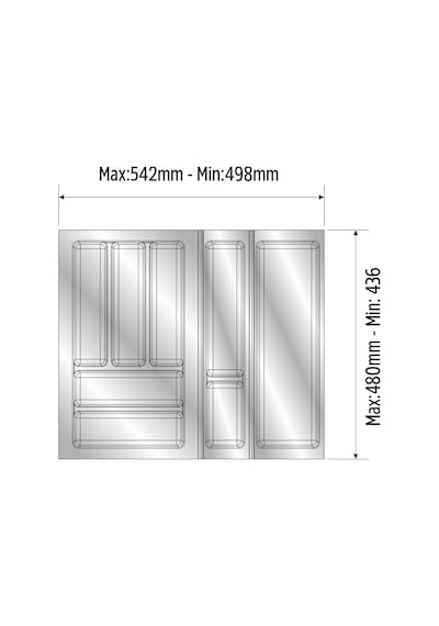 Mutfak Çekmece Içi Kaşıklık 54cm X 48cm Yanlar Ve Boydan 4cm Kesilebilir, Beyaz Beyaz