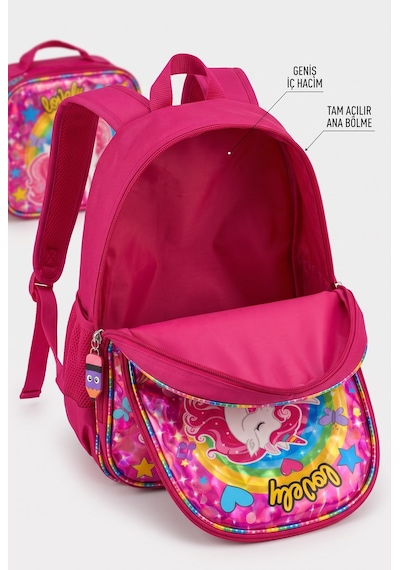 Unicorn İlkokul Okul Çantası Beslenme Çantası Sırt Çantası Simli 2'li Set 35 X 27 X 15 Cm Çok Renkli