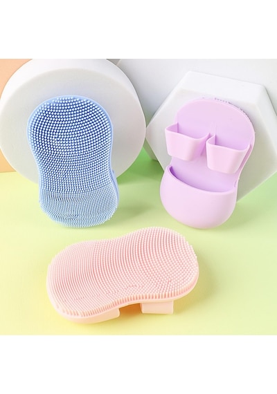 Silikon Cilt Yüz El Temizleme Ve Peeling Fırçası, Pembe
