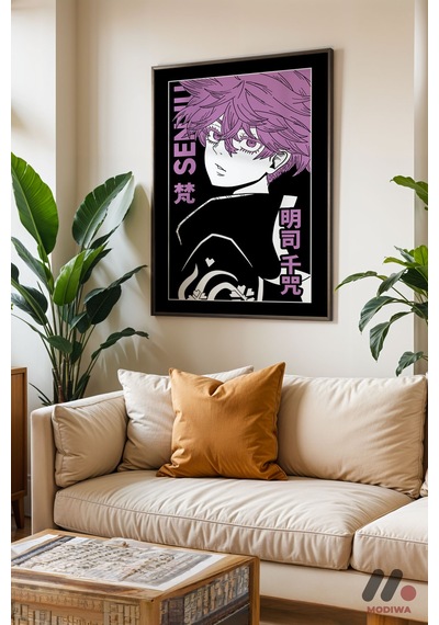 Tokyo Revengers Senju Poster, Siyah Çerçeveli Duvar Tablosu - Anime Severlere Özel Hediye