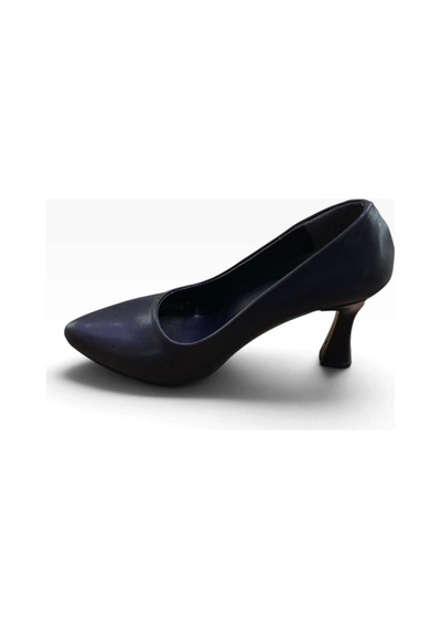 İremsu Kadın Kadeh Topuklu Simli Rugan Mat Stiletto Siyah Mat - 938559482 Siyah Mat