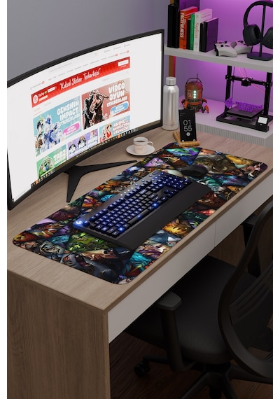Dota 2 Kaymaz Dikişli Kauçuk Oyuncu Mousepad V2 - 90x40 Xxl Gaming Mouse Pad Fare Altlığı