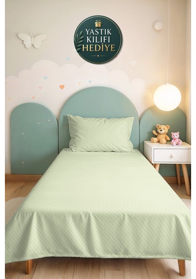 Minimal Mint Yeşili Genç Odası Tek Kişilik Pike Takımı-açık Yeşil 160x220cm Kapitone Yatak Örtüsü Puslu Pencere Eşiği