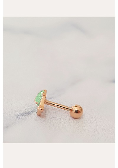 Tekli Ithal Lale Gümüş Piercing Küpe-5981