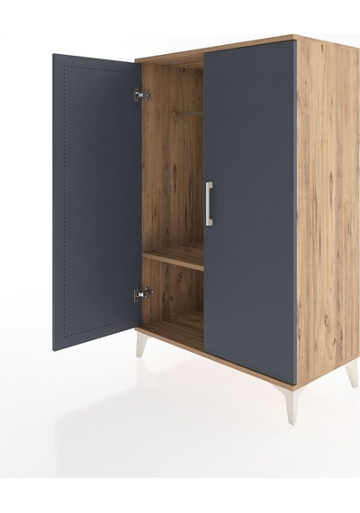 Hyperion Dolap Tek Raflı 2 Kapaklı Tek Askılı 88x44x134 Çam-a... Çam