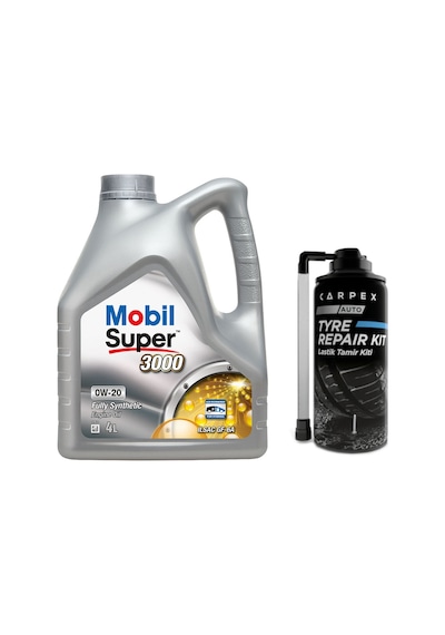 Mobil Super 3000 0W-20 Motor Yağı 4 L + Carpex Tamir Kiti 300 ML