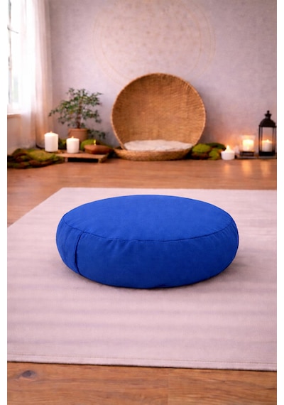 Zafu Yoga Meditasyon Minderi - Yuvarlak Meditasyon Minderi Saks Mavi