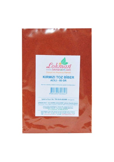 Kırmızı Toz Biber Acılı Renk Biberi 50 Gr Paket