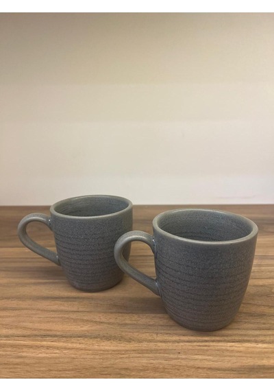 2'li Hornfels Ripple Mug 320 Cc Seramik Kahve Stoneware Kupa Espresso Ve Kahve Kupası Modern Kulplu