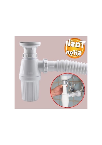 Sifon Körüklü Temizlenebilir Mutfak Ve Banyo Lavabo Gider Borusu, 38 Cm Plastik