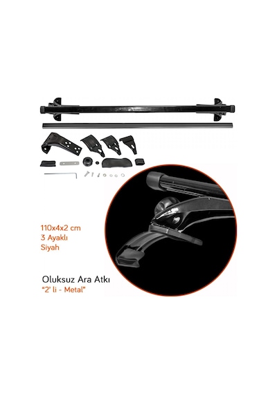 Carub Ara Atkı Oluksuz Metal Siyah 110x4x2 Cm 3 Ayaklı Br0761044