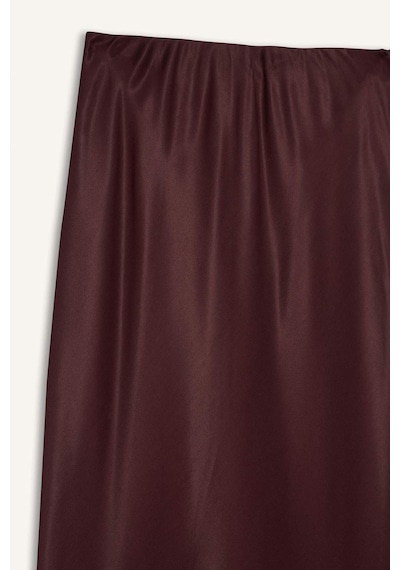 Defacto A Kesim Normal Bel Saten Midi Bordo Kadın Etek B1867ax/br234 Bordo