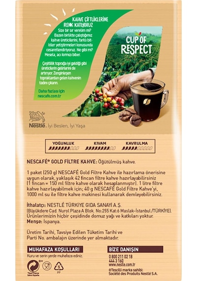Nescafe Gold Filtre Kahve 250 Gr X 4 Adet Öğütülmüş