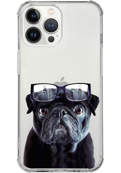 Apple Uyumlu iPhone 13 Pro Köpek 3 Baskılı Şeffaf Köşe Korumalı Antişok Kılıf