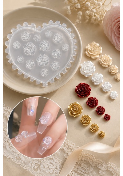 Nail Art Silikon Kalıp 3d Nail Art Desen Kalıbı, Tırnak Süsleme Desen Charm Tırnak Çarm 61