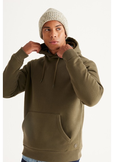 AC&Co / Altınyıldız Classics Erkek Haki Standart Fit Normal Kesim Kapüşonlu Kanguru Cepli Pamuklu Sweatshirt Haki AC&Co / Altınyıldız Classics Erkek Haki Standart Fit Normal Kesim Kapüşonlu Kanguru Cepli Pamuklu Sweatshirt Haki