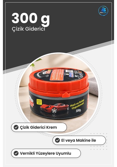 Oto Pasta Cila 300 G Krem Araç Boyası Çizik Giderici Parlatıcı Po