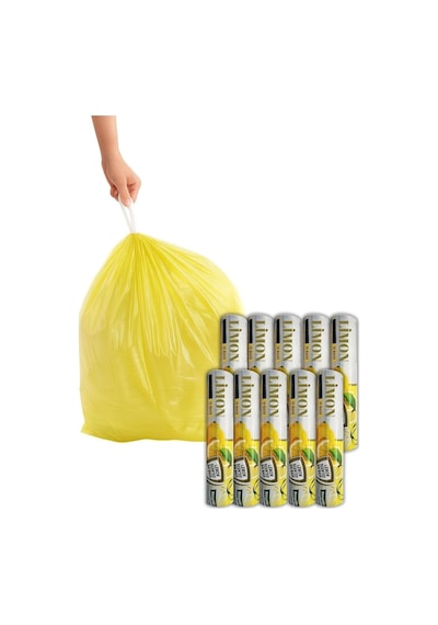 Arvale Büyük Boy 65x70 Limon Kokulu Büzgülü Çöp Poşeti 100 Adet