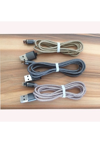 Type-C, Android 3 Yuvarlak Başlık Manyetik Şarj Usb Kabl