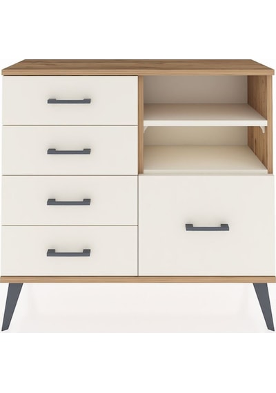 Arges Şifonyer 2 Raflı 5 Çekmeceli 88x30x80 Çam-aytaşı Aytaşı