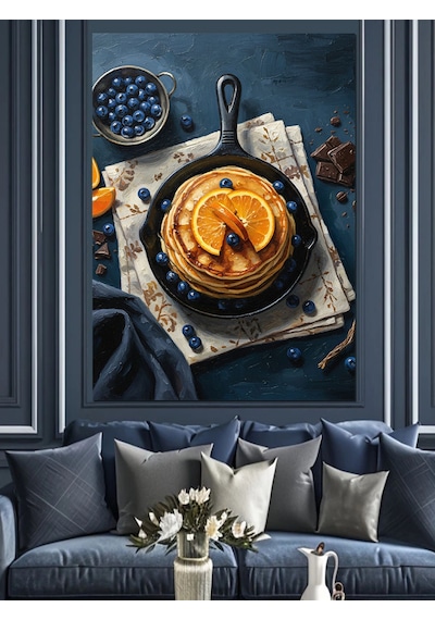 Ahşap Tablo Meyveli Waffle Tavası