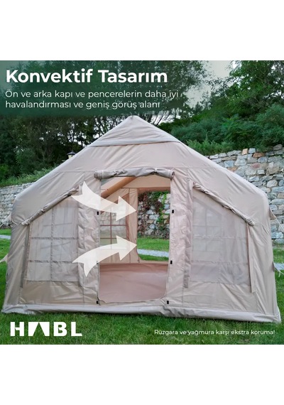 Habl 8 Kişilik 8 m2 4 Mevsim Şişme Çadır 320x250x220 CM - Bej