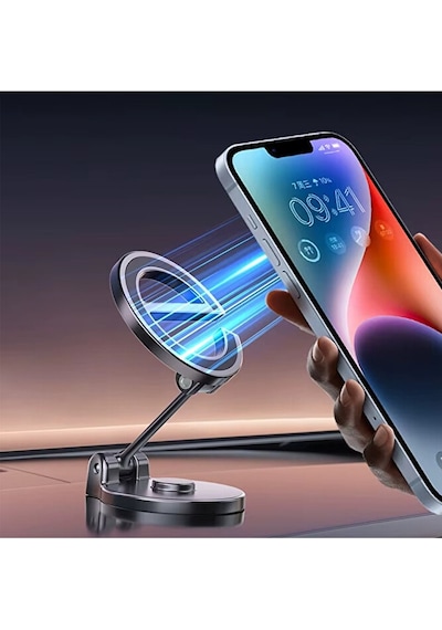 Güçlü Manyetik Mıknatıslı Oto Araç Göğüs Telefon Tutucu Yapışkanlı Telefon Tutacağı Siyah