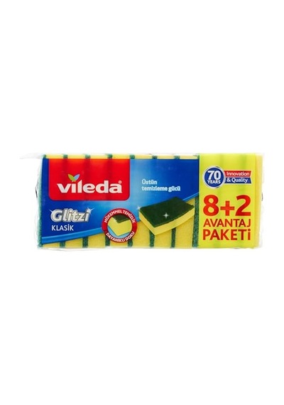 Düz Hijyenik Bulaşık Süngeri 8 2'li Promosyon Paket Yeşil