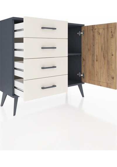 Arges Şifonyer Tek Raflı 4 Çekmeceli Tek Kapaklı 88x30x80 Antrasit-çam/aytaşı Çam/aytaşı Arges Şifonyer Tek Raflı 4 Çekmeceli Tek Kapaklı 88x30x80 Antrasit-çam/aytaşı Çam/aytaşı
