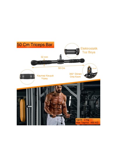 Fitnes Aparatları Set - Rowing Bar - Lat Triceps Bar - Triceps Halat - Tek El Çekiş Aparatı - V Bar