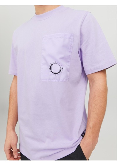 Jack & Jones Jack&jones Water Overlay Erkek Mor Bisiklet Yaka Tişört 12235293-LVN Mor