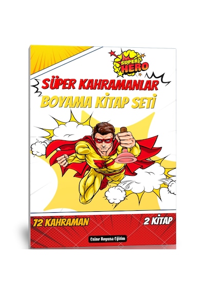 Süper Kahramanlar Boyama Kitap Seti 2 Kitap 72 Kahraman