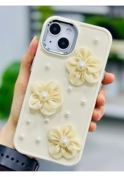 Iphone 13-14 Ve 15 İle Uyumlu Tül Çiçek Oyuncak Tasarımlı Esnek Silikon Kılıfı