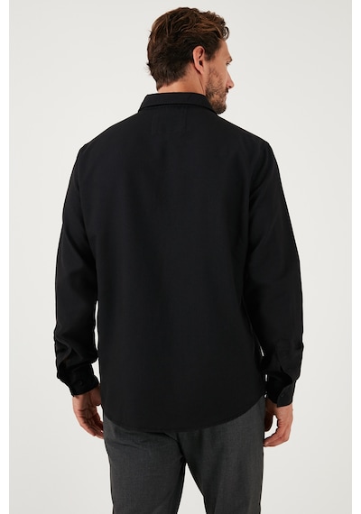 Buratti Streç Pamuklu Regular Fit Erkek Gömlek Cf25W128861 Siyah