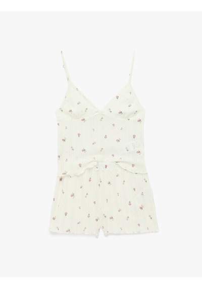 Koton Rahat Kesim Kolsuz V Yaka Pamuklu Çiçekli Pijama Takımı - 2'li Set Pembe Desenli 6slk40087mk Koton Rahat Kesim Kolsuz V Yaka Pamuklu Çiçekli Pijama Takımı - 2'li Set Pembe Desenli 6slk40087mk