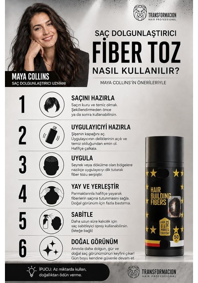 Tr Saç Dolgunlaştırıcı Topik Toz Siyah 50gr Anında Gür Saçlar İçin Fiber Tozu 721496