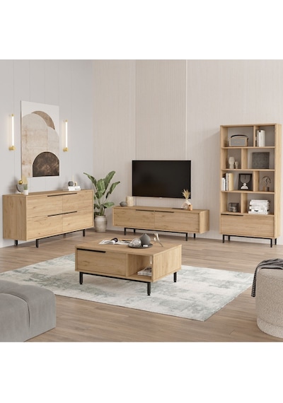 Bohem Tv Ünitesi Orta Sehpa Konsol Kitaplık 4'lü Set Sepet Boh21-s Kahverengi